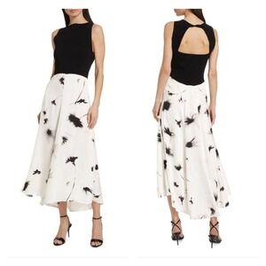 NEW with flaw - Derek Lam 10 Crosby - Phoebe Mixed Media Midi-Dress - Size XS